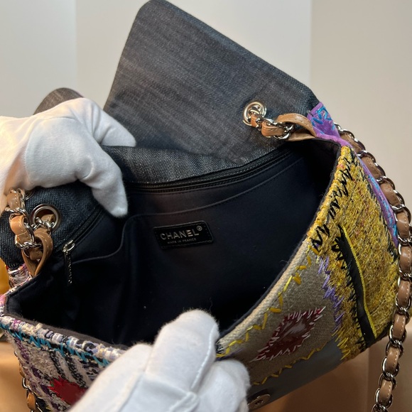 UNIQUE CHANEL 2011 RUNWAY JUMBO Rainbow Patchwork Bag - Picture 8 of 16